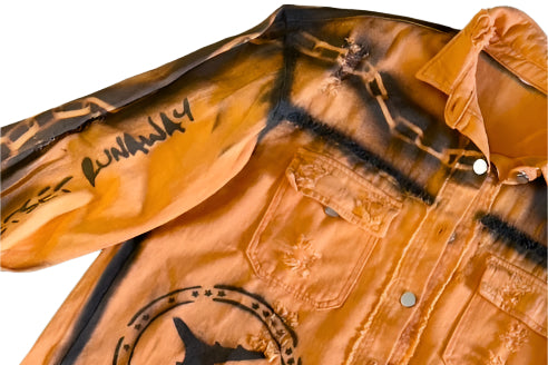 Distressed Orange Street Style Jacket